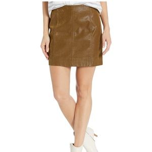 Tan faux suede mini skirt
